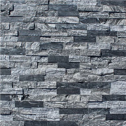 Πάνελ από φυσική πέτρα Ledger για εσωτερικούς και εξωτερικούς τοίχους μαύρο μάρμαρο JRE-025