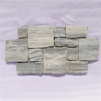 Επένδυση τοίχου από φυσική πέτρα σε σχήμα σταυρού Γκρι χαλαζίτης JRD-050